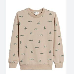 Miles the Label Crocodile Print French Terry Sweatshirt - Size 3Y